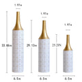 Set Of 3  Metal Vases Home Decoration White Glazed 24in/28.7in/33.5in Gorgeous Home Living Room Floor Decor Large Iron Vases USA