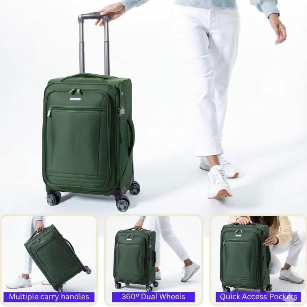 Eco-Friendly Medium Check-In Luggage Crafted from 100% Recycled PET, Lightweight and Sustainable Travel Bag for Eco-Conscious Tr