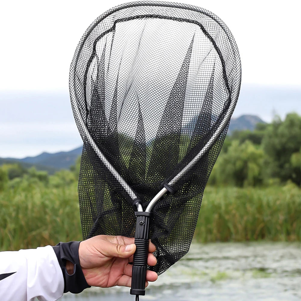 50cm Fishing Landing Net Aluminum Alloy Folding Landing Nets Portable Collapsible Retractable Fishing Net Foldable Fishing Tools