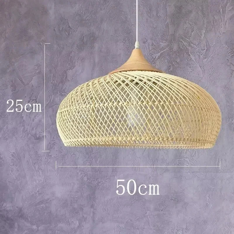 Designer Pendant Lamps Vintage Handmade Rattan Led Light Japanes Style Lighting for Kitchen Island Loft Dining Room