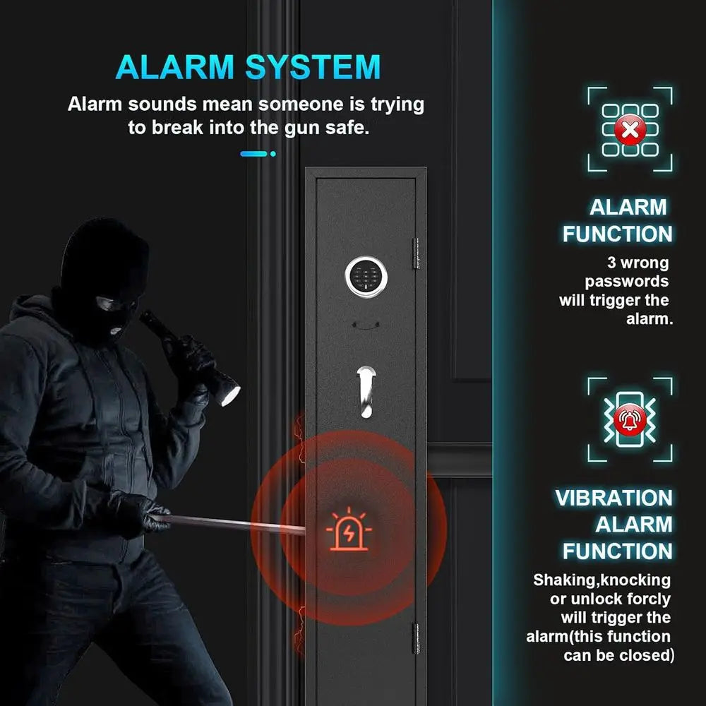 Secure Digital Keypad Rifle and Pistol Safe with LED Light and Removable Shelves