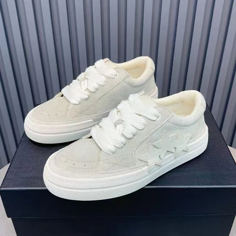 Genuine leather thick soled white shoes for women 2025 new breathable casual board shoes flat sports shoes for men