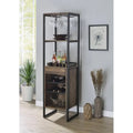 Weathered Oak Finish Wine Rack, Holds Up to 20 Bottles, Elegant Storage Solution for Home or Bar