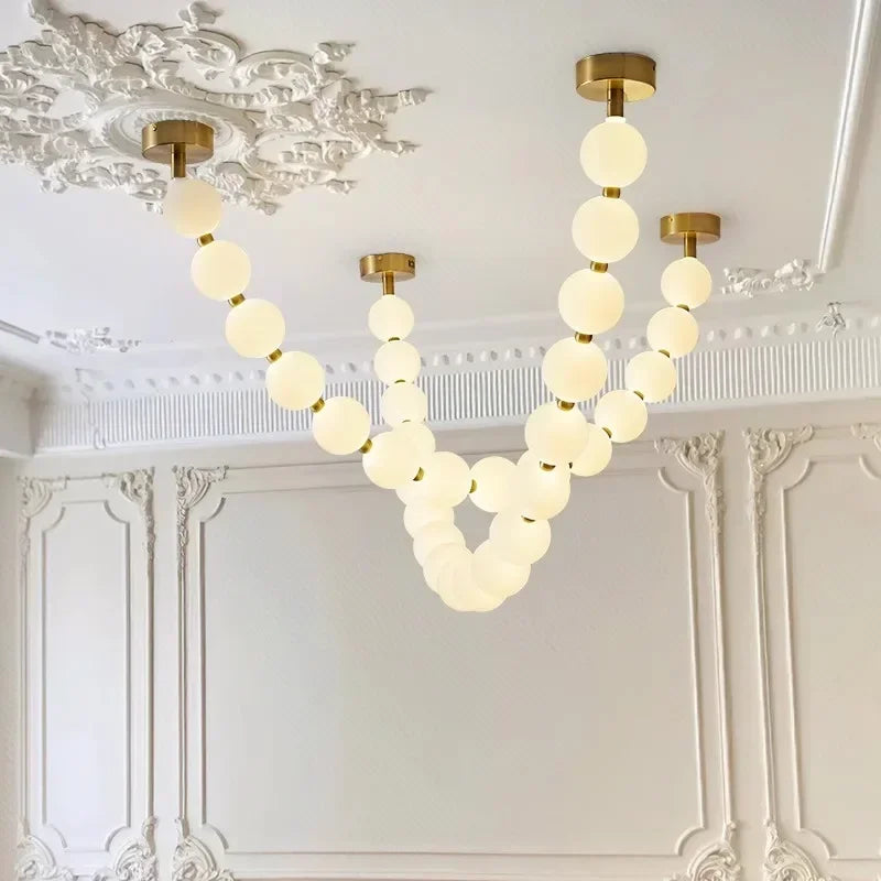 Nordic Magic Bean Pendant Lamp Indoor Decor Led Ceiling Lamp for Living Room Kitchen Hotel Hall Dine Beads LED Hanging Lamp