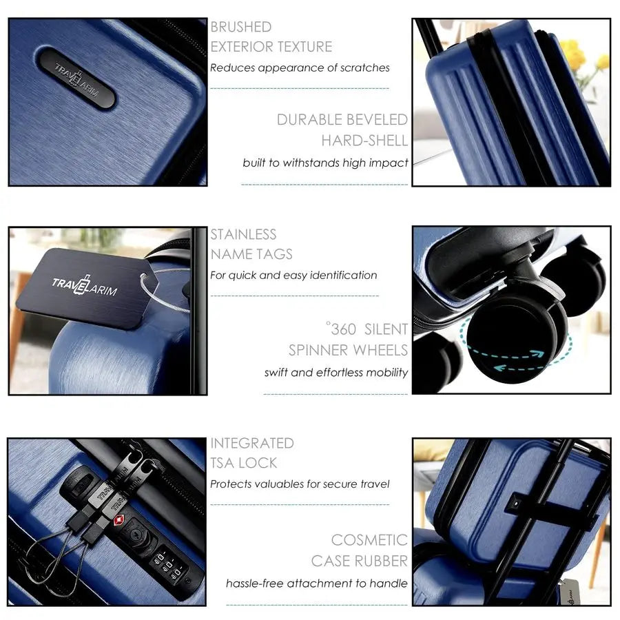 Inch Carry On Luggage, Carry On Suitcase with Wheels, Hardside Luggage CarryOn, Expandable Navy Small Suitcase, Hard Shell Carry