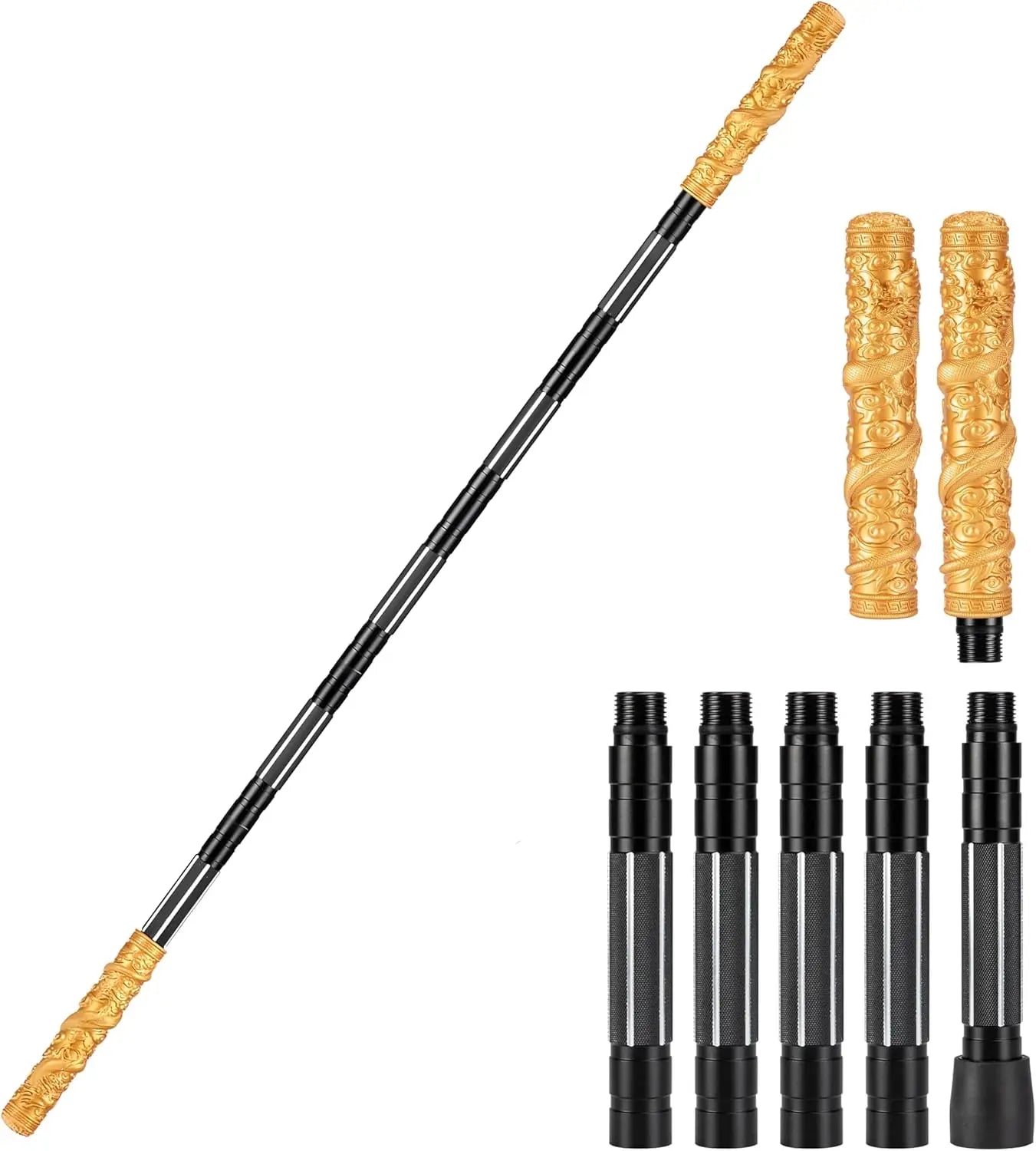 Tactical Hiking Stick, 53' Trekking Poles with Black Myth Wukong Handle, Aluminum Alloy Walking Stick for Hiking & Cosplay