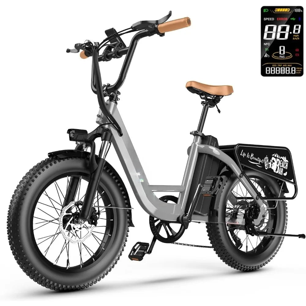 Electric Bike for Adults with Peak 1500W Motor, 48V 20Ah Removable Battery Fast Ebike,Max 70Miles & 30MPH,20" x4.0 Fat Tire
