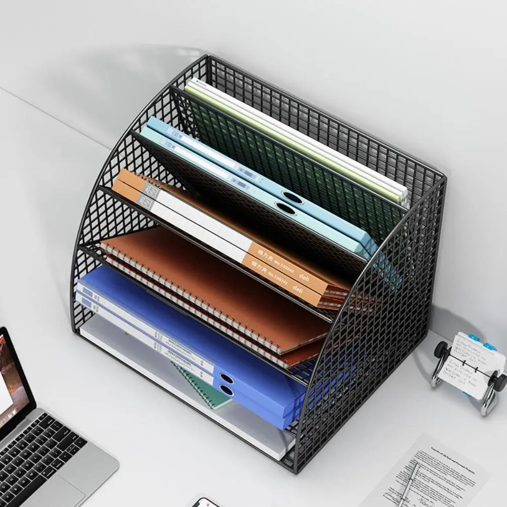 High Quality Mesh Desk Organizer Multi-functional Convenient File Storage Rack Portable Storage Box Office Supplies