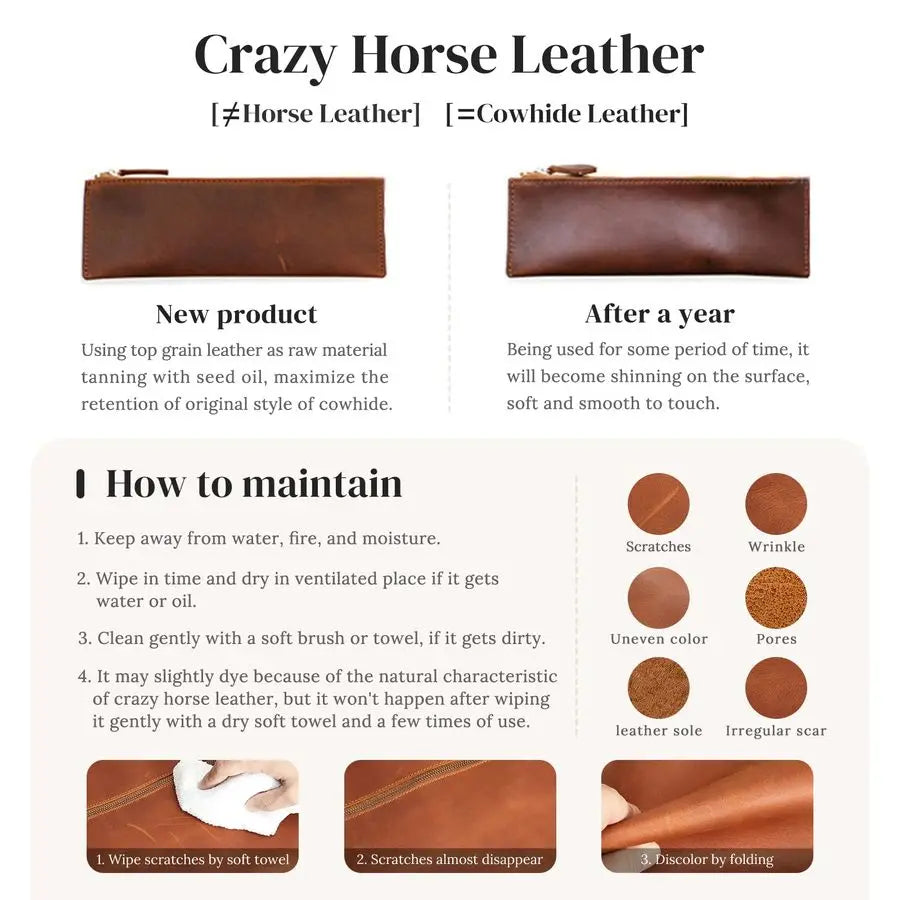 Vintage Genuine Leather Crossbody Bag Distressed Foldable Clutch Top Handle Handbag Purse