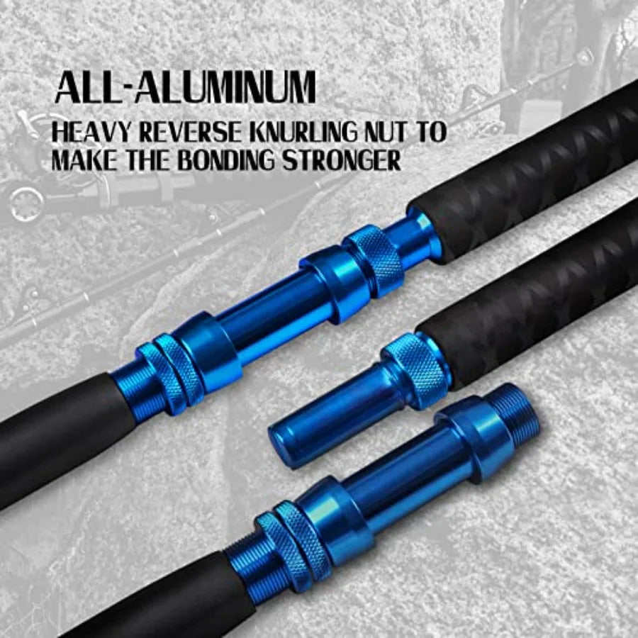 2Piece Saltwater Offshore Heavy Bent Straight Butt Trolling Rod Fishing Roller Rod Conventional Boat Deep Sea Fishing P