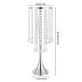 Set Of 10pcs 21.9"H Crystal Flower Stand Silver Centerpieces For Wedding Party Dinner Event Hotel Home Flower Arrangement Vase