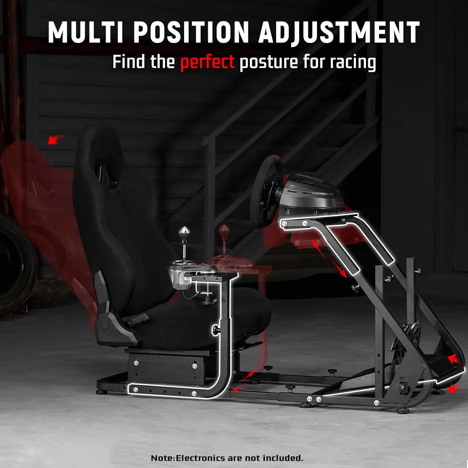 G29 Racing Simulator Cockpit with Seat Fit for Logitech/Thrustmaster/Fanatec G25 G27 G923 T150,Steering Wheel Cockpit