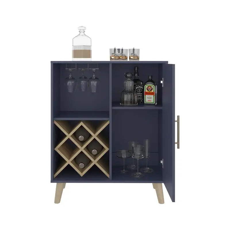 Multifunctional Bar Cabinet with Wine Rack and Storage Compartments