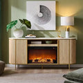 okd luxury 70" fluted tv stand, modern chic entertainment center for tvs up to 80 inches, tv console with faux marble top, curve