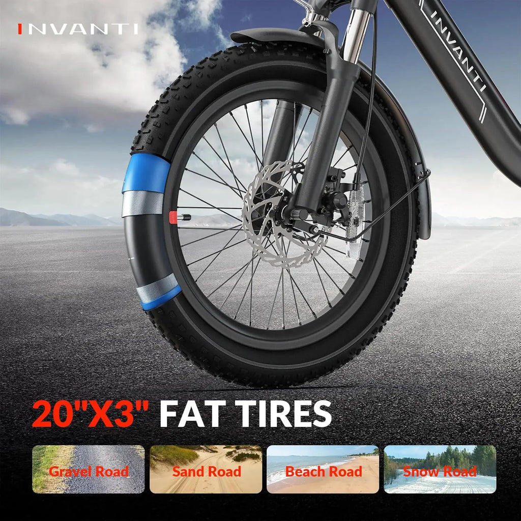 Folding Electric Bike, Peak 1000W Ebikes for Adults, 25Mph Top Speed 45Miles 20" Step-Thru Fat Tire Electric Bike for All Terrai