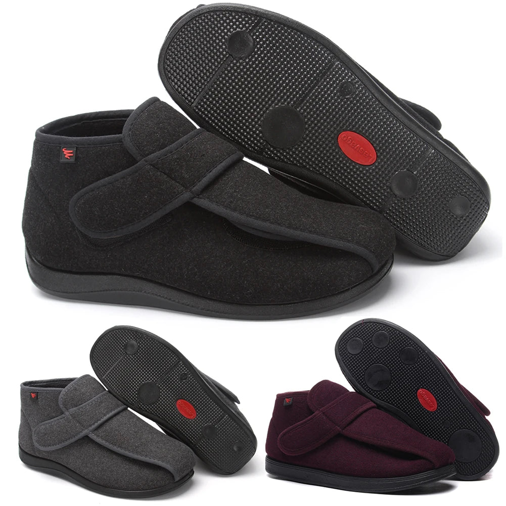 Extra Wide Diabetic Shoes with Adjustable Closure Slip-On Orthopedic Shoes Thermal Lightweight Edema Sneakers for Swollen Feet
