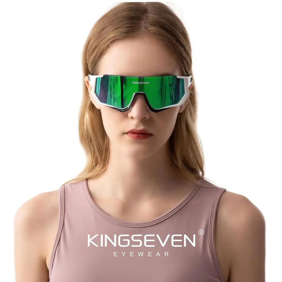 Polarized Cycling Sunglasses Men Women Mtb Bicycle Glasses UV400 Protection Sports SunglassesLS910 Black Green