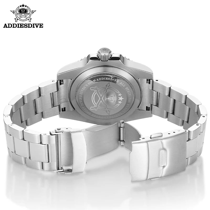 ADDIESDIVE 41mm Men's Analog Watch BGW9 Luminous Unidirectional Ceramic Bezel 200m Diver's Watch Men's Quartz Steel Watch MY-H3