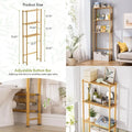 3-Tier Bamboo Toilet Storage Shelf, Freestanding Bathroom Organizer, Space-Saving Rack for Toilet Area