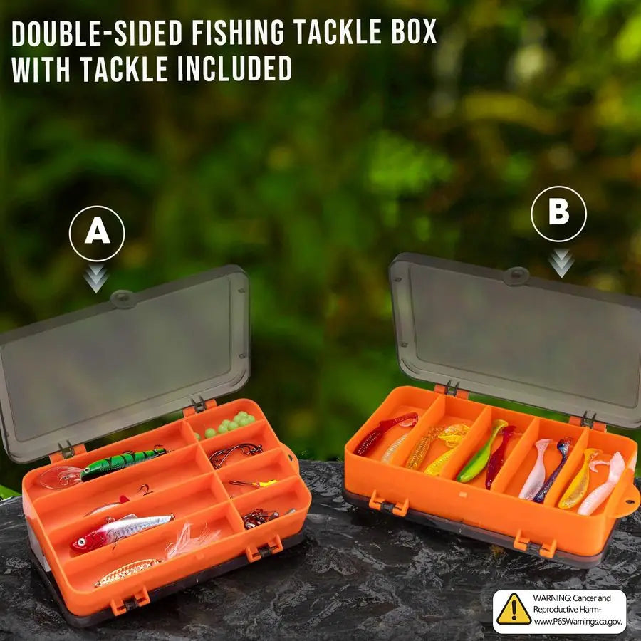 Fishing Rod and Reel Combo with Backpack, Telescoping Fishing Pole Spinning Reel Kit with Fishing Lures, Pliers and Fish Lip Gri