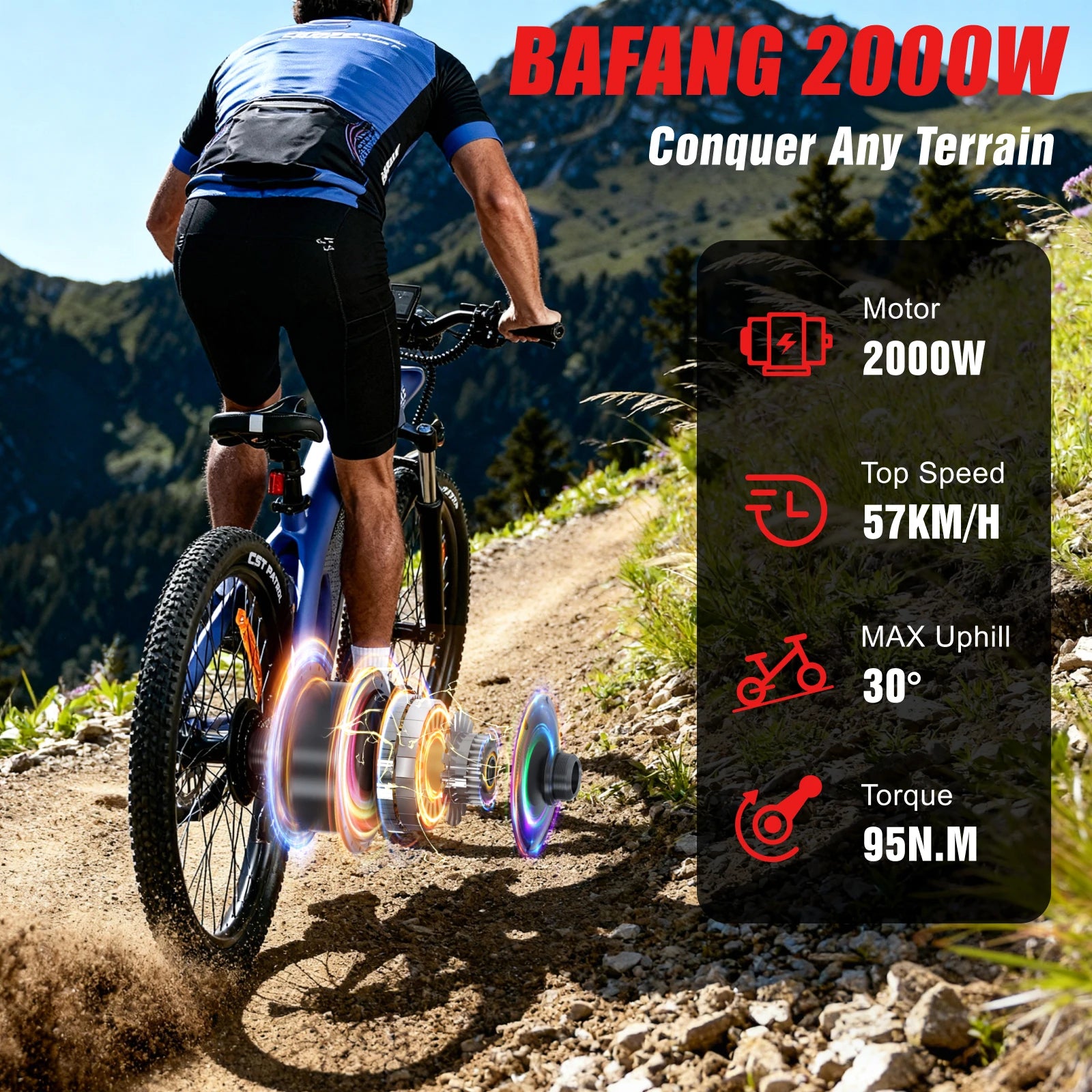 HX Q5 Ebikes 2000W Adults Electric Bike 57KM/H Electric Bicycle 27.5 Inch Removable battery Electric E Bikes Mountain Ebike