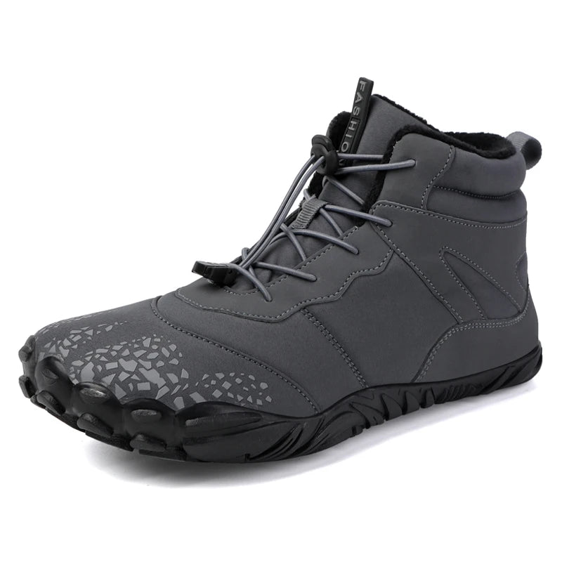 Winter Barefoot Boots Men Winter Shoes Barefoot Ankle Boots 36-46 Couple Snow Shoes Outdoor Hiking Shoes Fur Warm Plush Boots