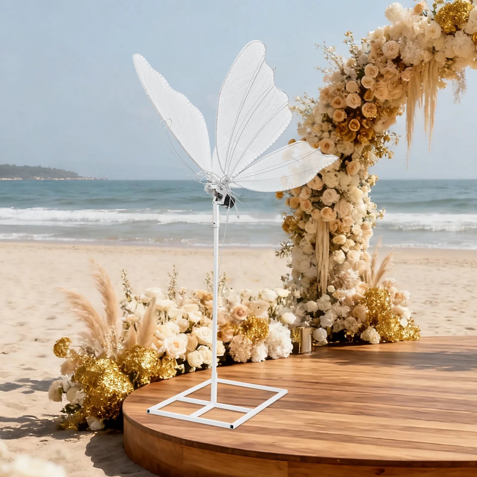 Wedding Butterfly LED Floor Lamp 10V Creative Ceiling Lamp  Adjustable Height Hanging Decoration Props Gold/White