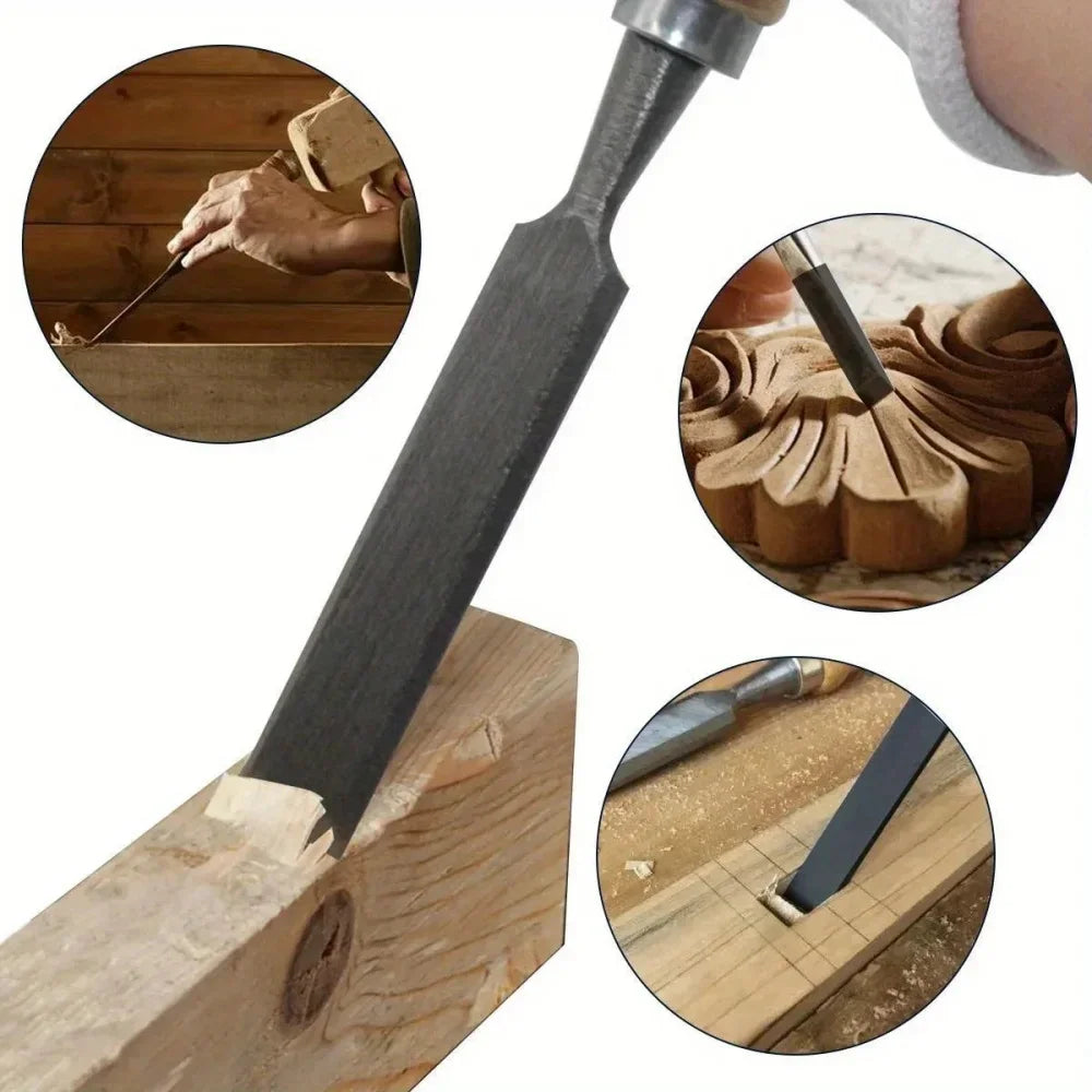 4pcs Professional Wood Carving Chisels Set with Ergonomic Tools for Woodworking DIY Auxiliary Wood Carving Chisels