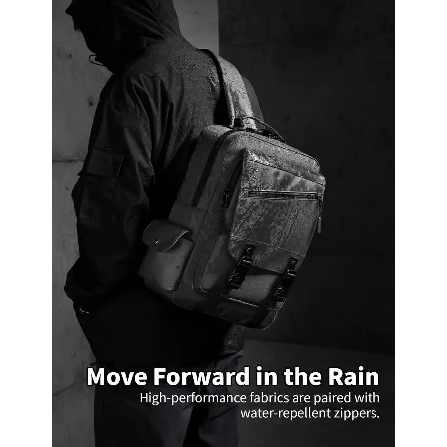 Sling Bag for Men Women, Sling Backpack Crossbody Bag Fits 14 inch Computer with USB Port Antitheft