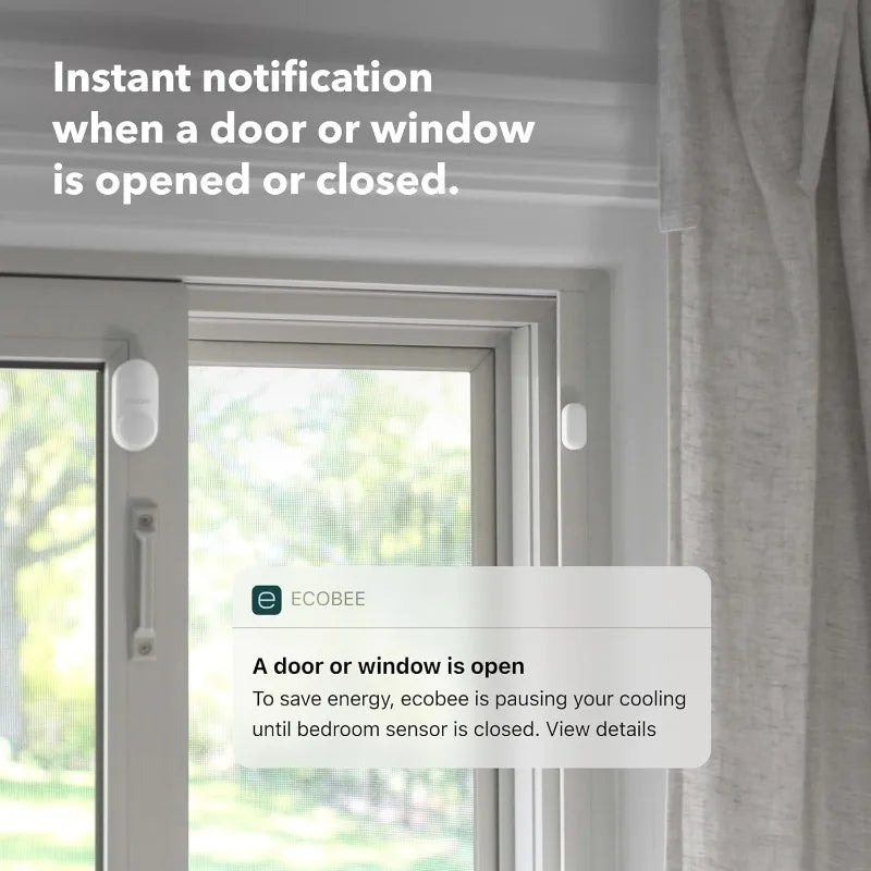 Smart Sensor for Doors & Windows 2 Pack - Wifi Contact Sensor for Home Security, Energy Savings - Compatible Smart Thermostats