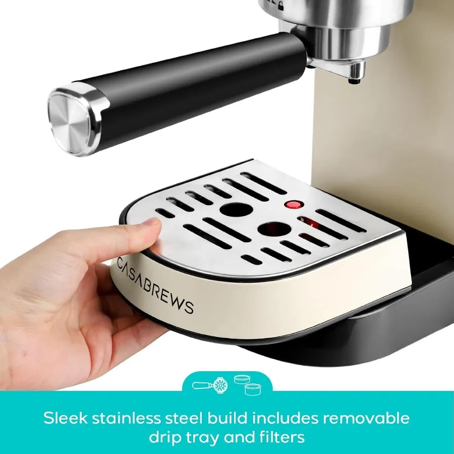 CM5418 Espresso Machine 20 Bar Espresso Maker with Milk Frother Steam Wand Stainless Steel Espresso Coffee Machine with 34oz Re