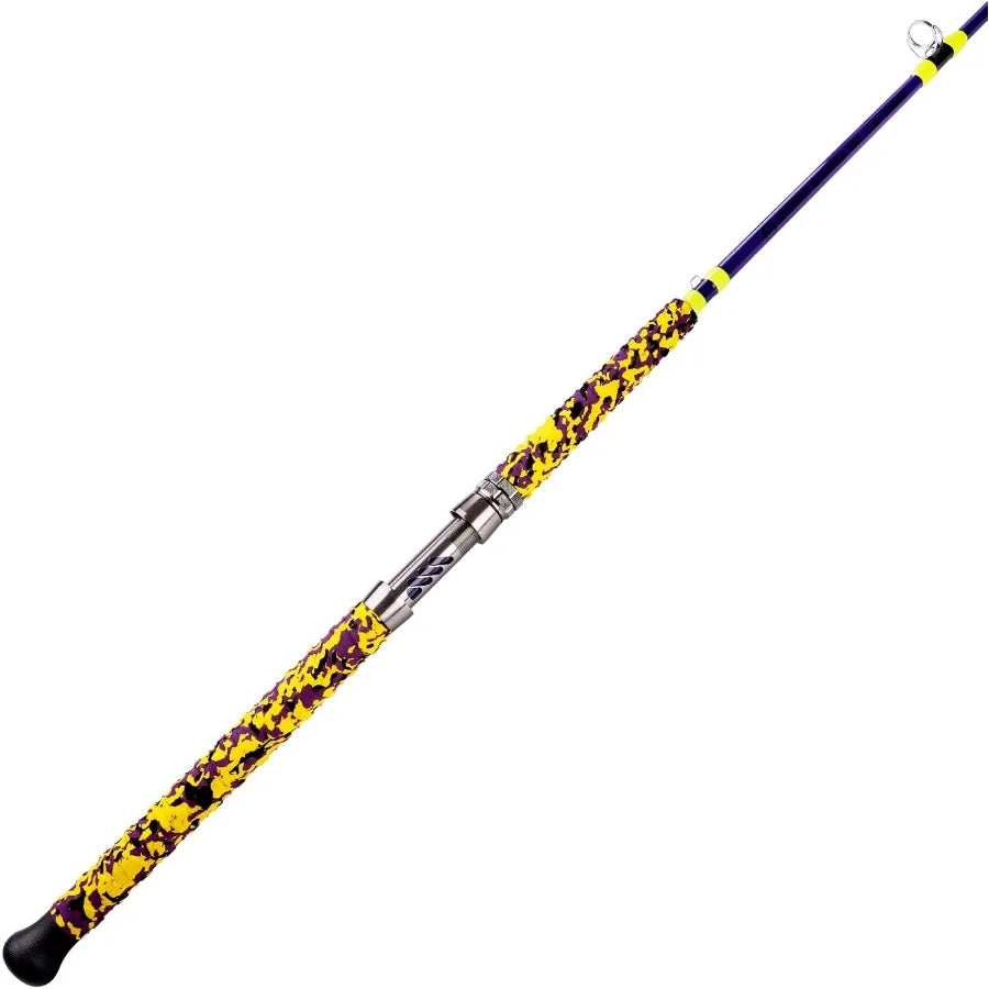 Catfish Fishing Rods 7'6 OnePiece Glow with Black Light for Nighttime Catfishing Medium Heavy Power Casting Rod