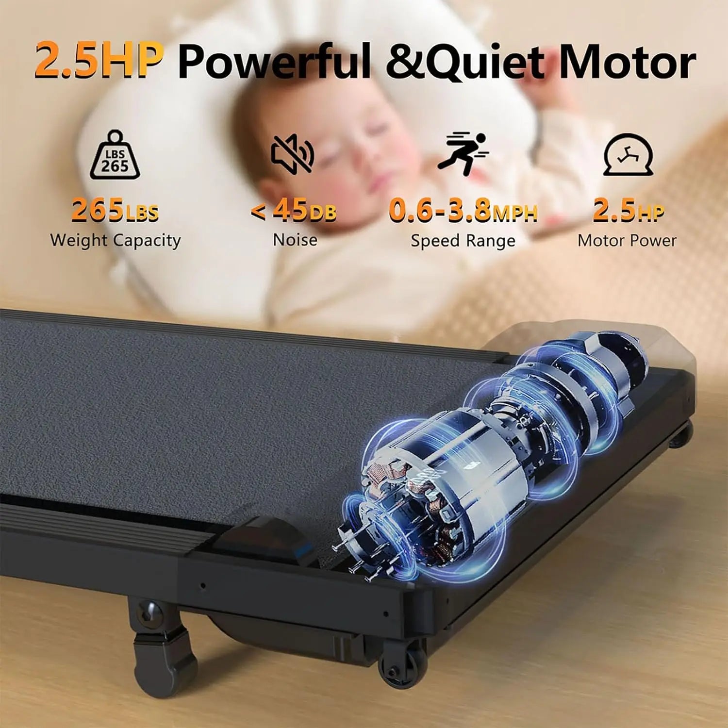 Walking Pad Treadmill With Incline,Under Desk Treadmill With Incline 2 In 1 For Walking And Jogging,2.5HP Compact Incline Walkin