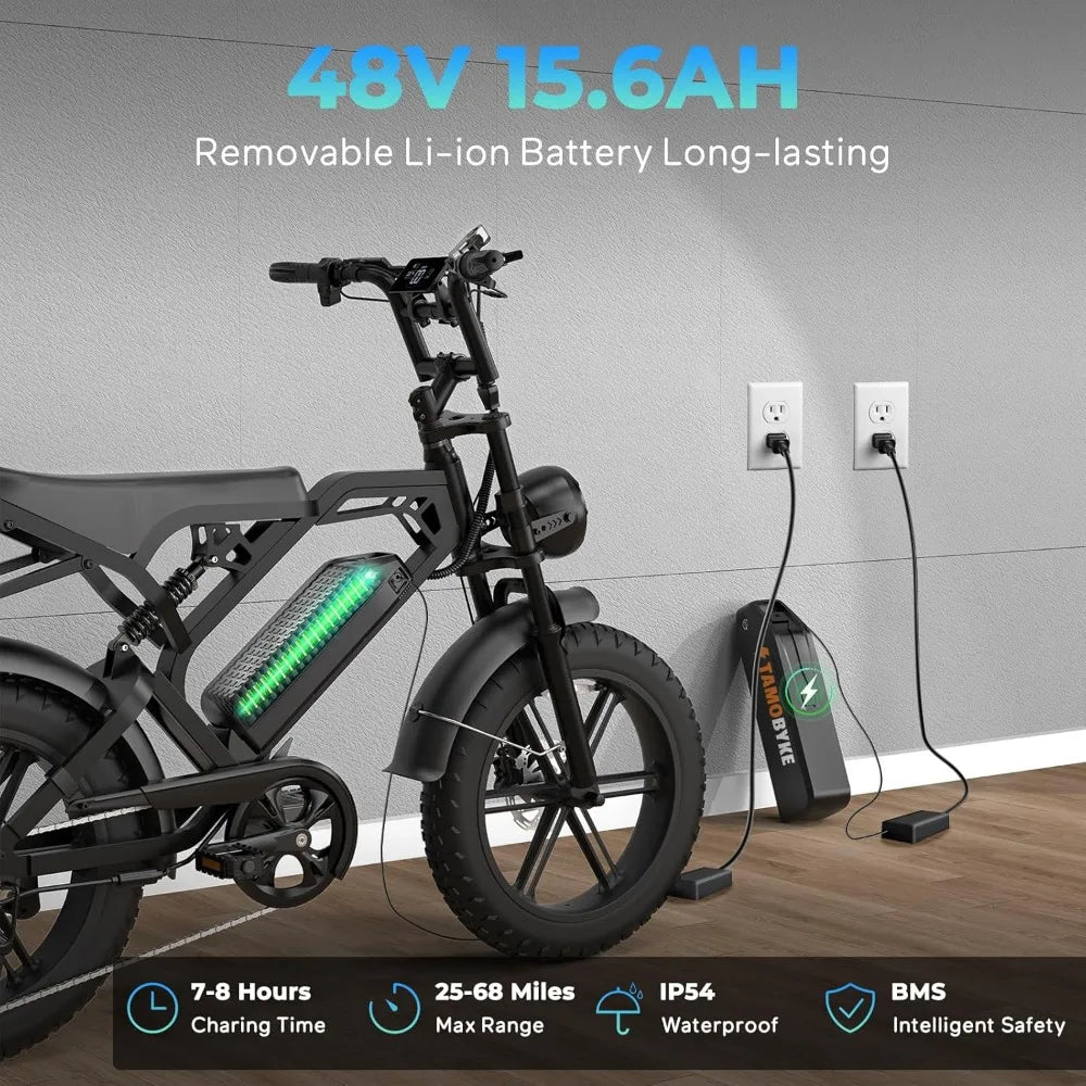V20/V29 Series Electric Bike for Adults, 1500W/2000W Motor (Peak), 30MPH/32MPH Electric Dirt Ebike,20'' Fat Tire, Customized