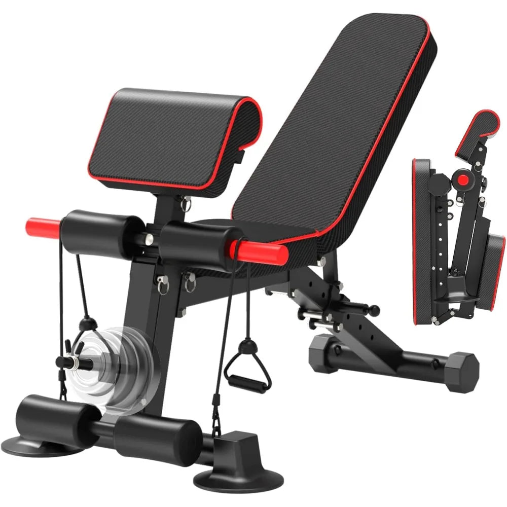 Adjustable Weight Bench,Utility Workout Bench Foldable Incline Decline Benches for Home Gym Full Body Workout,Load 600LBS