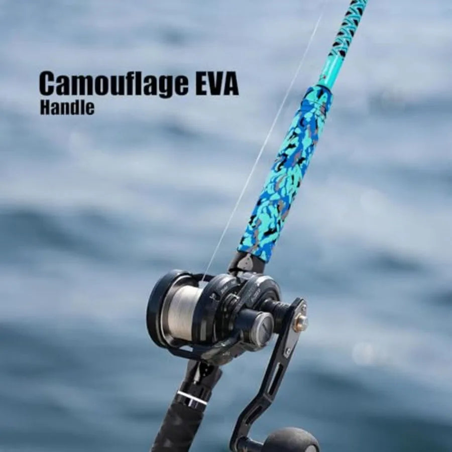Trolling Fishing Rod 2Piece Saltwater Big Game Rod Offshore Conventional Boat Fishing Pole for HeavyDuty Deep Sea Fishi