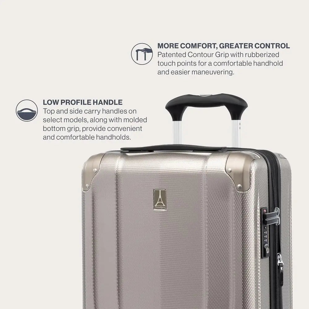 Medium 25 Inch Expandable Hard Shell Spinner Suitcase, Champagne