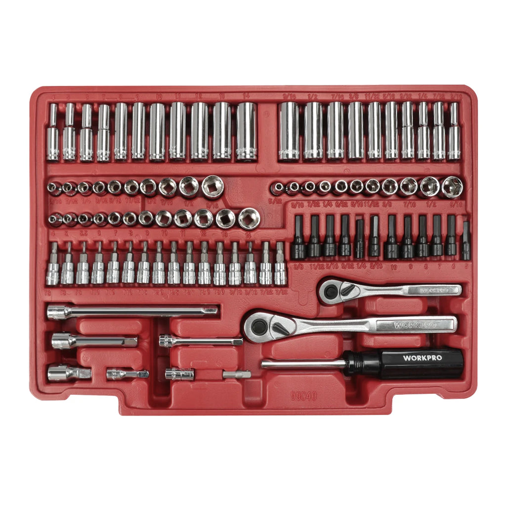 WORKPRO 449pcs Socket Set Repair Tool Set Ratchet Spanner Wrench Set Screwdriver Metalworking Tool Kit
