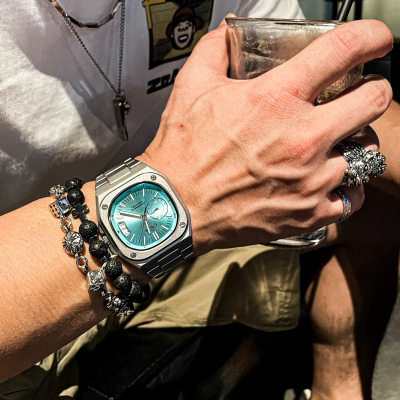 CILOA blue square sports watch for men 2025 brand large dial high-end luxury high-quality ideal gift for boyfriend quartz watch