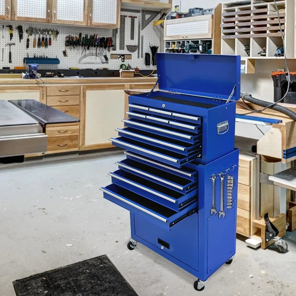13Drawer Tool Chest,Toolbox with Wheels,Rolling Tool Cabinets with Drawers,Top Detachable Tool Chest.Hooks Handles.Customized