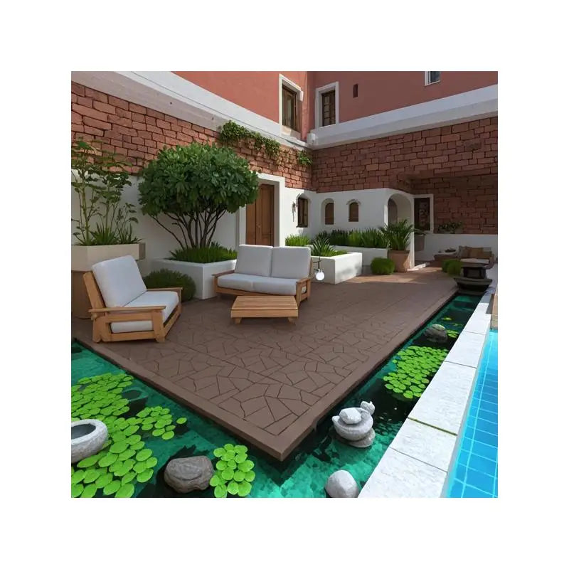 DIY-friendly, easy-to-clean interlocking deck tiles, 11.8"x11.8" patio flooring, 44 pieces per pack, perfect for outdoor