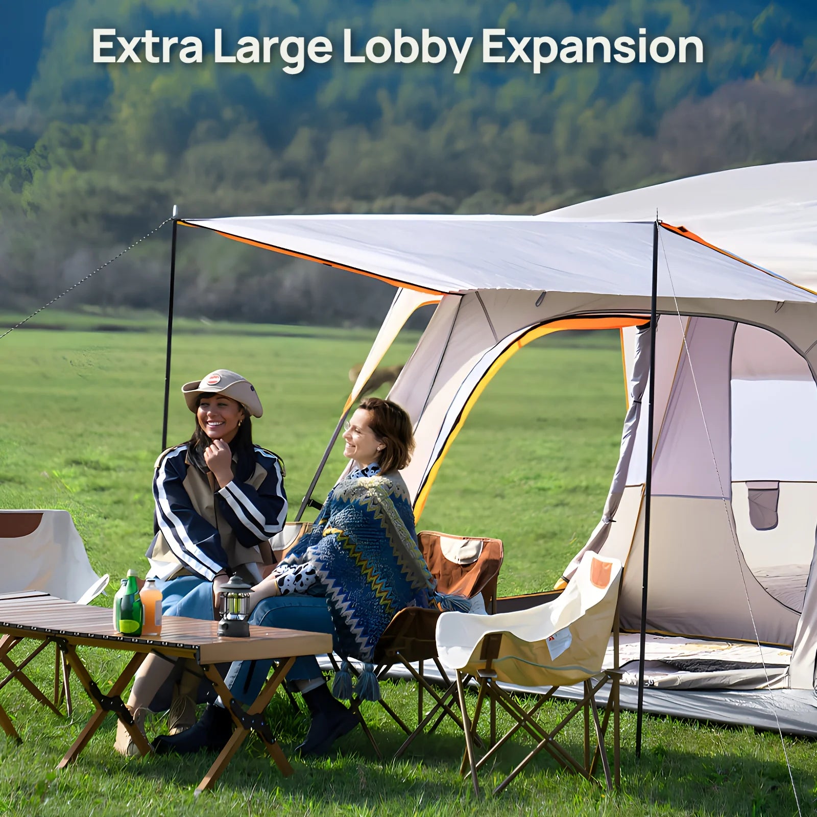 4-6 Person Camp Tent, Sunscreen, Anti-mosquito, Portable Tent, Suitable For Outdoor Camping