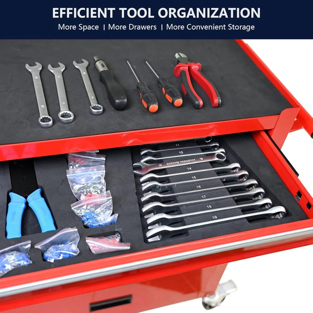 Drawers Rolling  Chest Cart With Tool Sets. Storage Cabinet, 24.4 Toolbox Cart With 4 Wheels. Portable  Cabinet