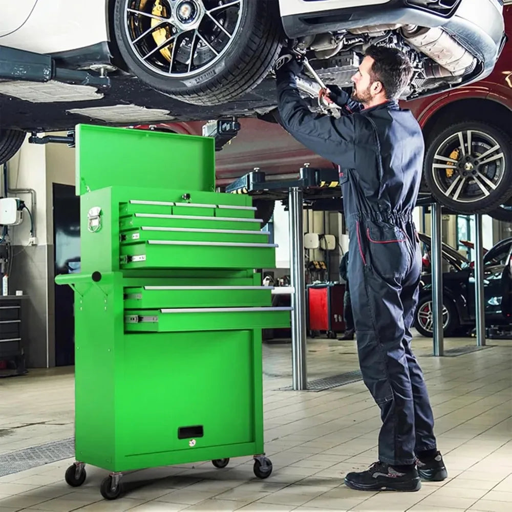 Tool Chest, 8-Drawer Rolling Tool Storage Cabinet with Wheels, Detachable Top Tool Box, and Locking Mechanism,, Customized