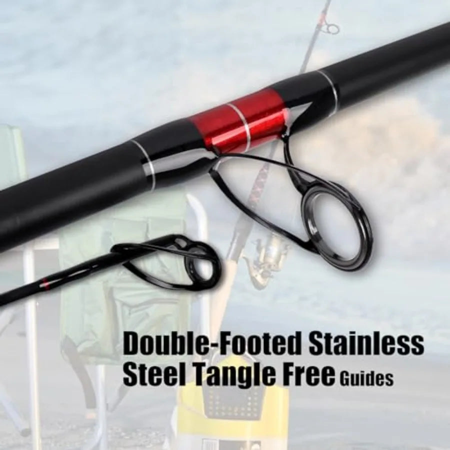 Surf Spinning Fishing Rod 2Piece 3Piece Carbon Fiber Travel Fishing Rod for Saltwater and Freshwater Angling Lightweigh