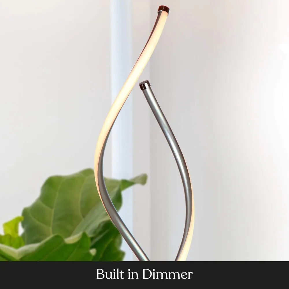 Adjustable Modern Spiral LED Floor Lamp - Dimmable for Living Spaces and Office Settings