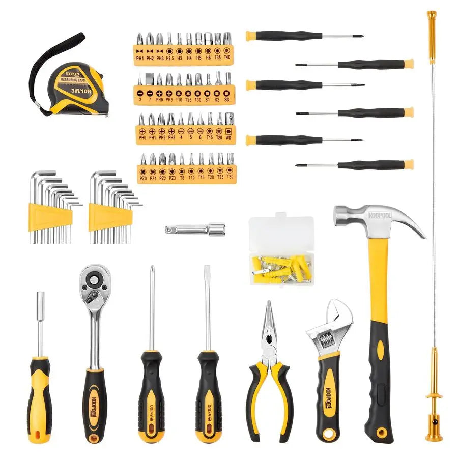 Piece Tool Set, Tool Box Kit for Mechanic and Car, General Household Home Tool Kit, Basic Tool Kit for Home Auto Repair, with St
