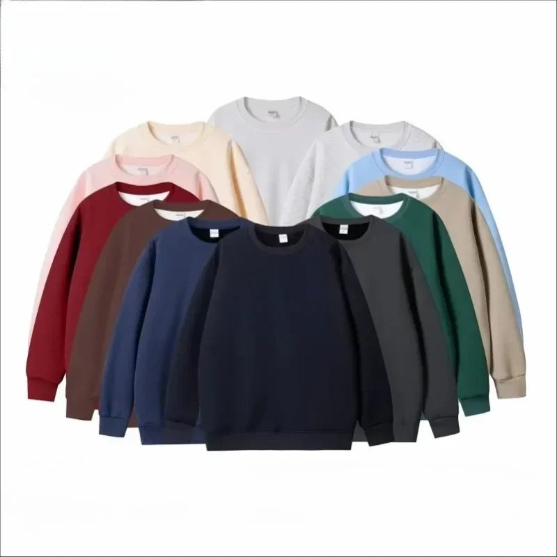 Loose Casual Sweatshirt Men's Solid Color Autumn and Winter Hot-selling Simple and Comfortable Unisex Round-neck Sweatshirt