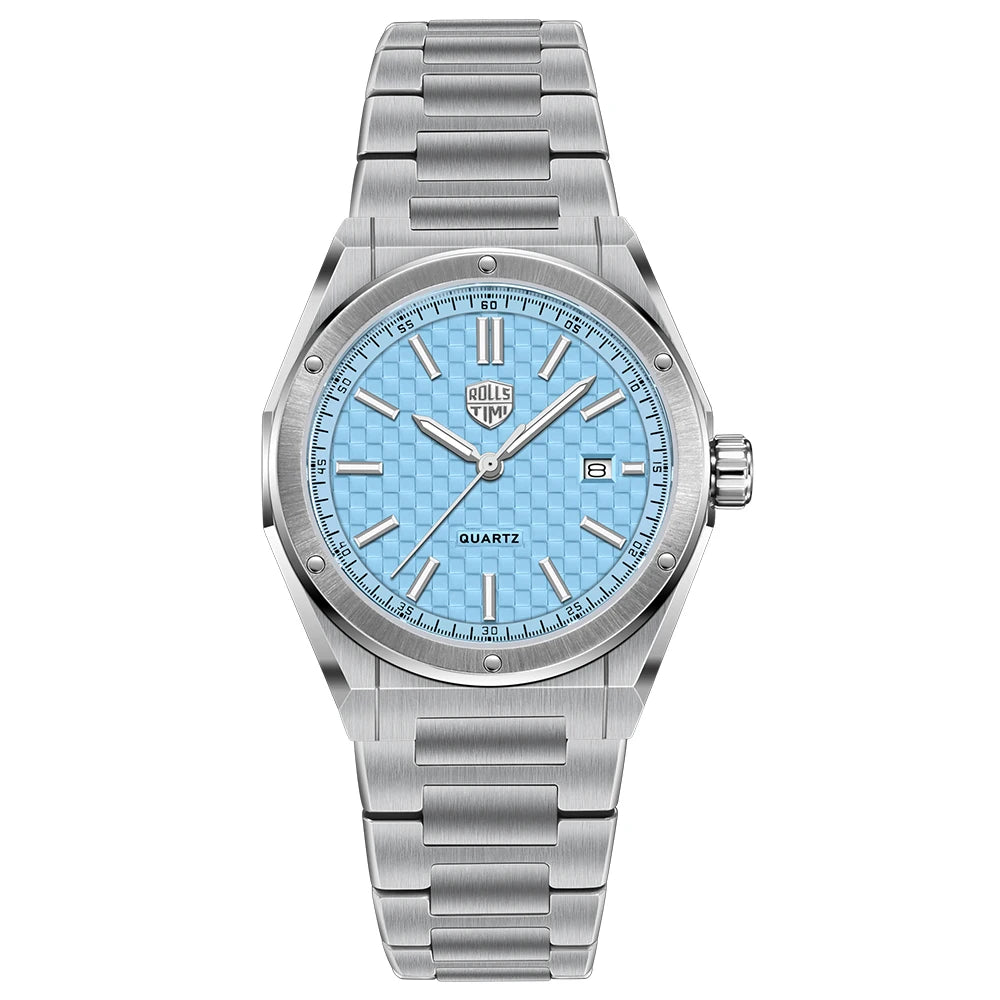 RollsTimi 2026 New Men's Watches Luxury Quartz Wristwatches AR Sapphire Sport Watch For Men Stainless Steel Waterproof Luminous
