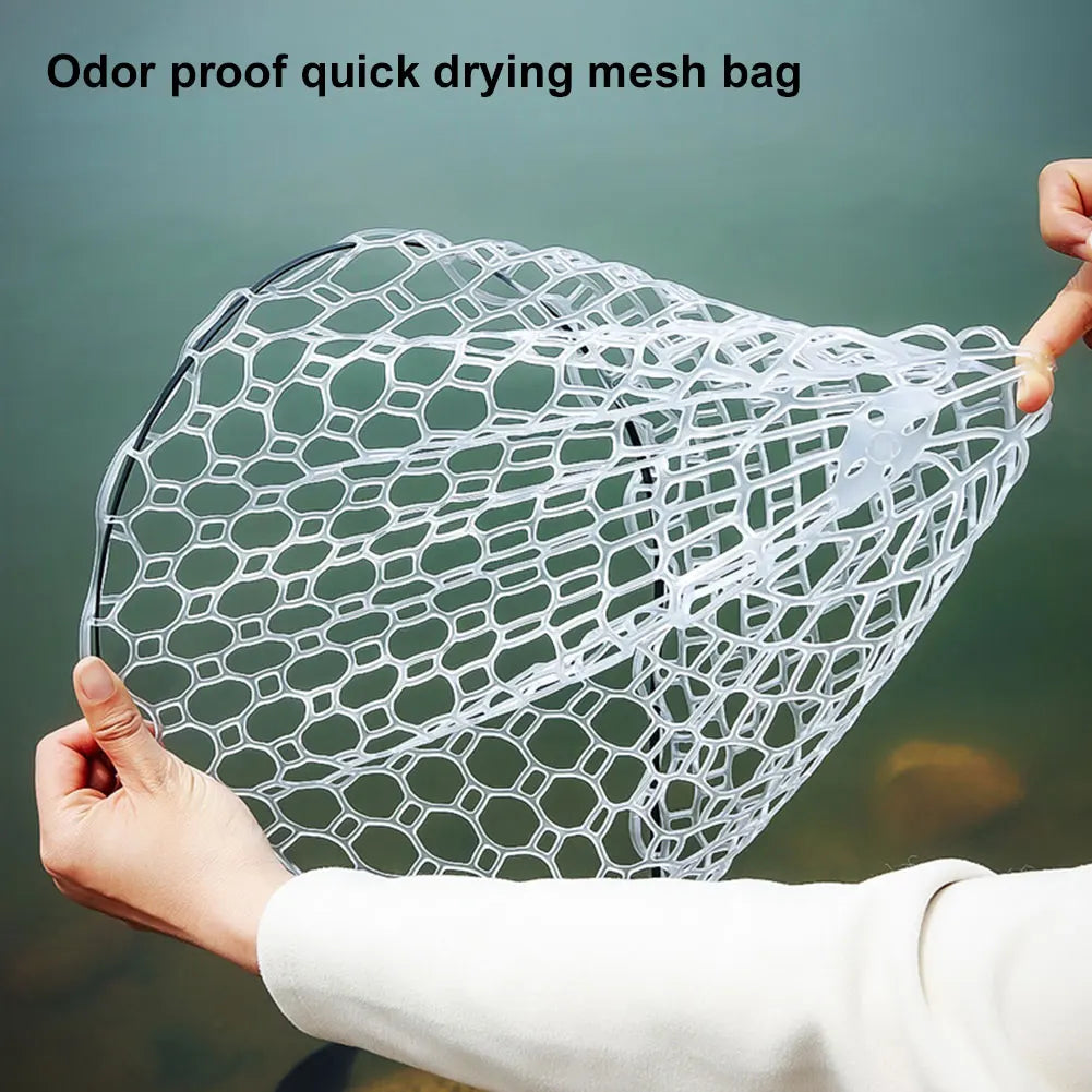 Fishing Landing Net Wooden Handle Collapsible Fish Net Fly Fishing Net Outdoor Fishing Tool